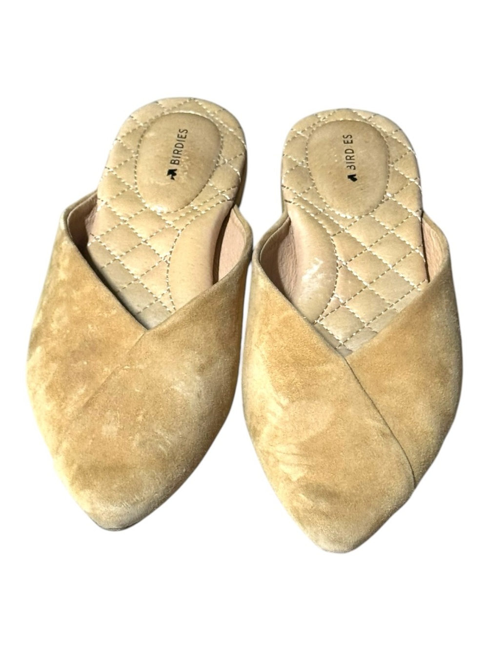 Birdies The Swan mules Women’s 7 golden oak suede Pointed Toe Flats